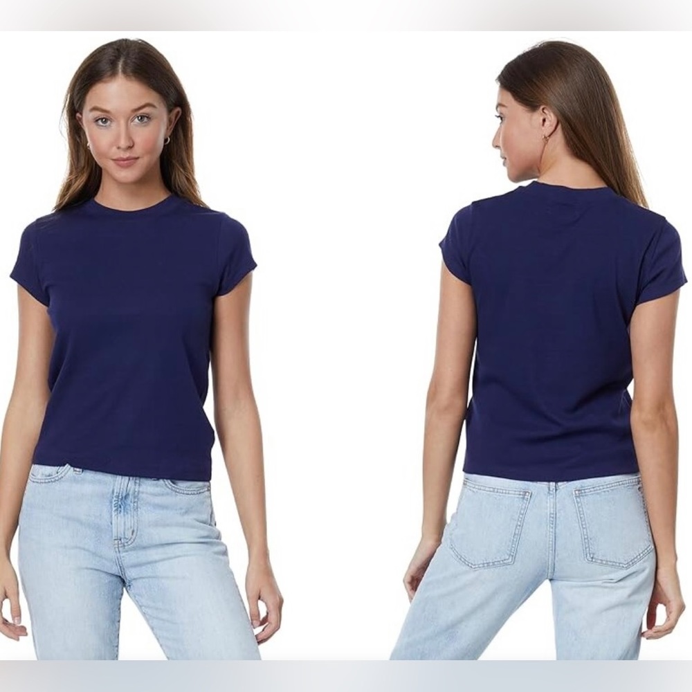 💖5/$25 Madewell Baby Tee Short Sleeve Blue Women’s Size XXS Y2K Minimalis